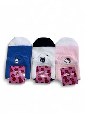 Hello Kitty and Friends Cartoon Embroidered Socks - 3 Pack